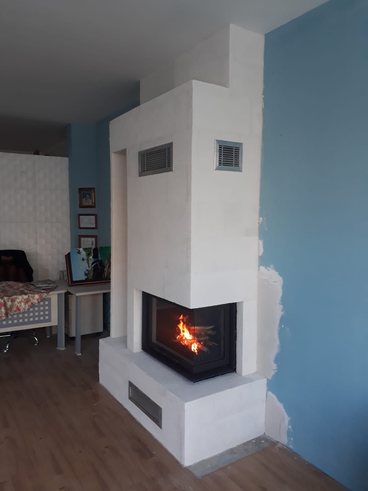 L Tipi Asansörlü Şömine